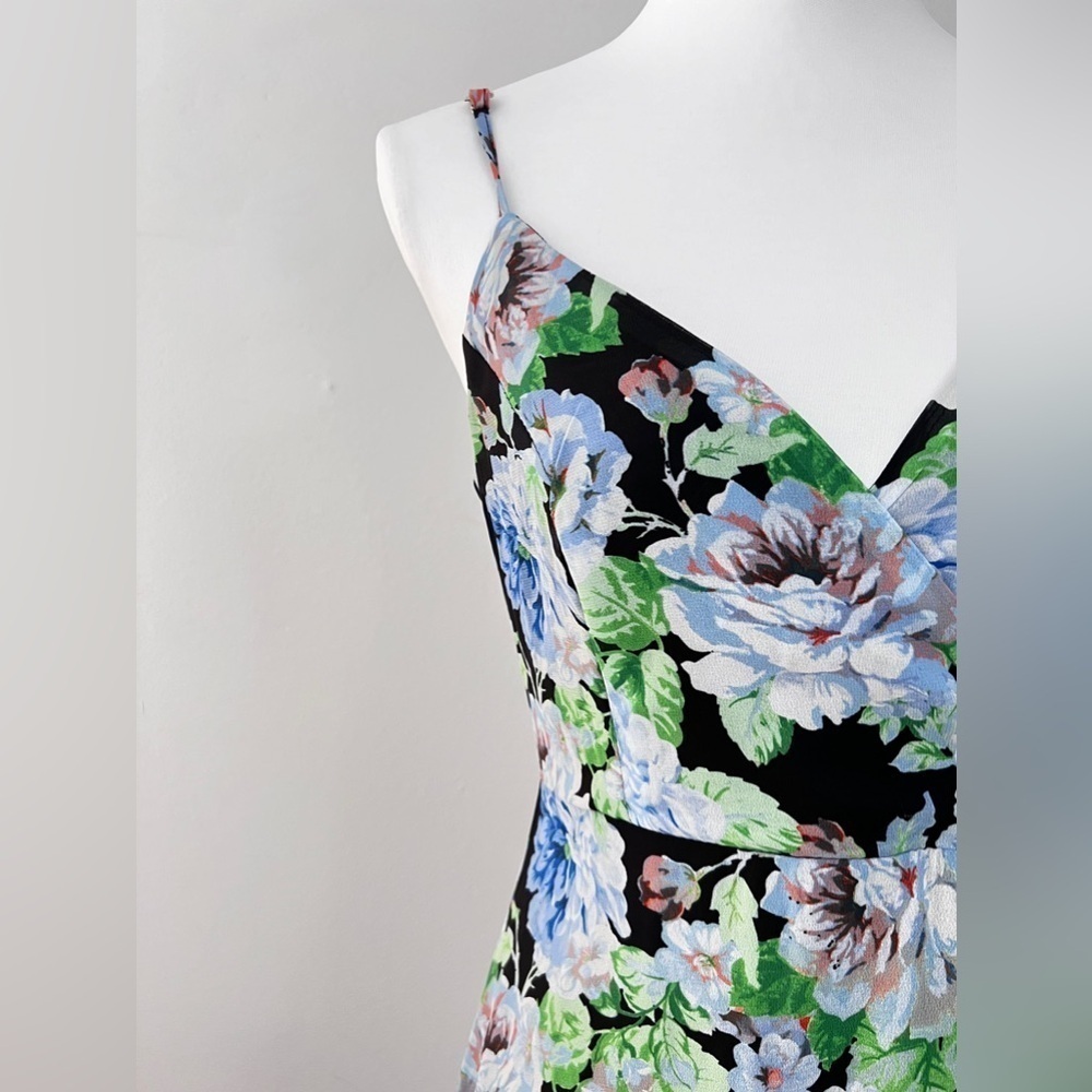 Lulus Effortless Energy Floral Multi Print Asymmetrical Maxi Dress size small - Picture 6 of 13